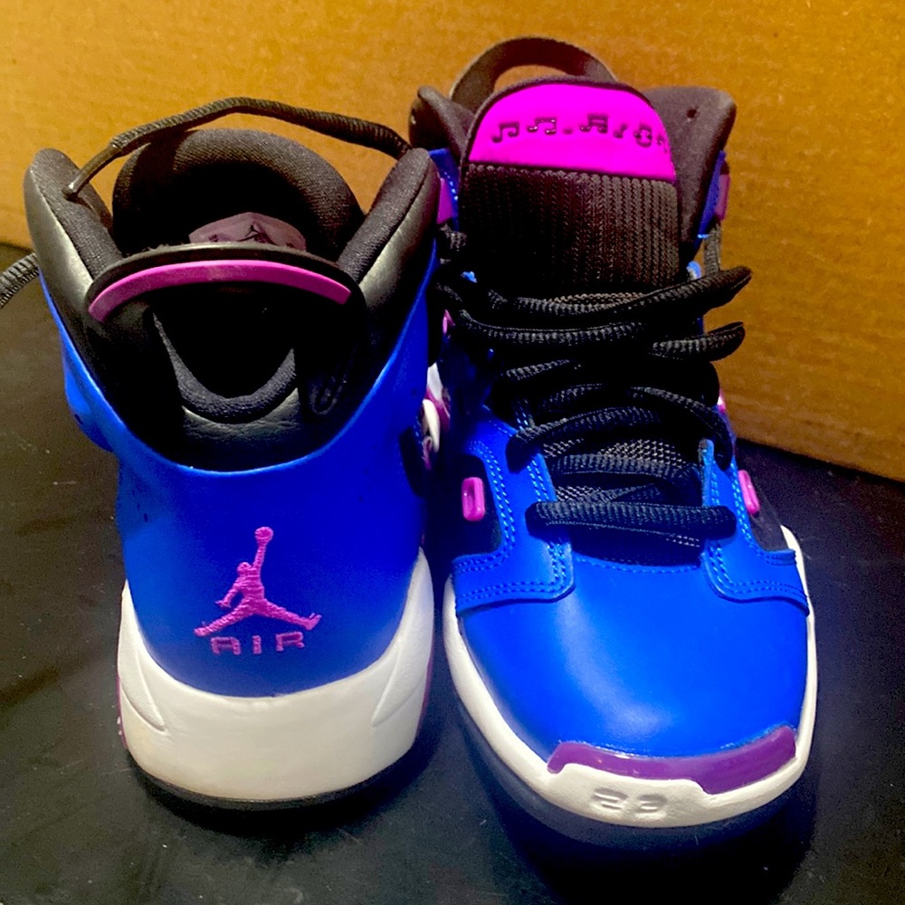 Nike Boys Air Jordan 6 428818-400 Blue Basketball Shoes Sneakers Size 5y